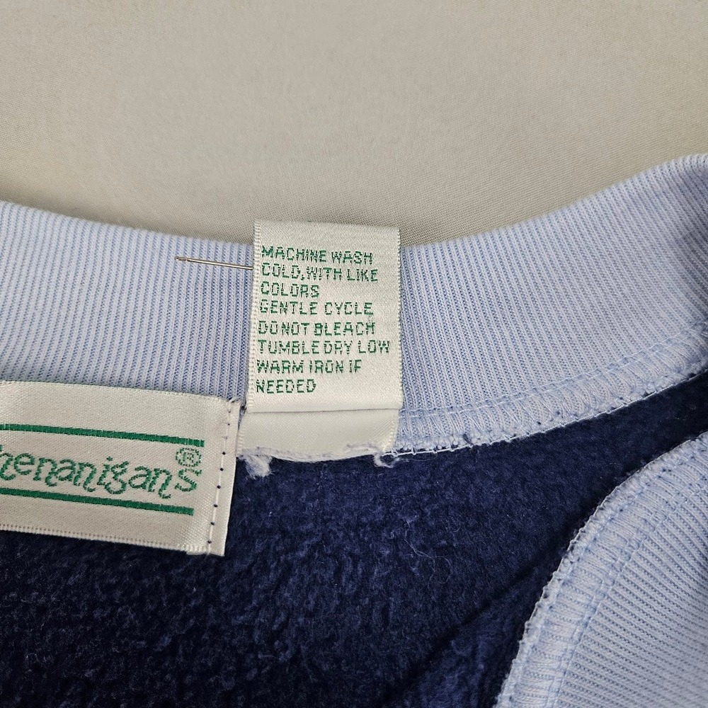 EXTRA SHENANIGANS | Polar Bear Winter Button Front Sweatshirt Navy Blue 3X VTG - Picture 8 of 14